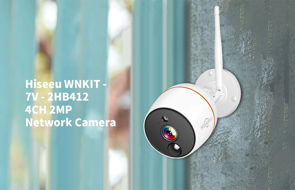 Hiseeu WNKIT 7V 2HB412 IP Camera Smart Motion Detection Remote Viewing Two-way Radio 4CH 2MP Network Camera For Smart Home