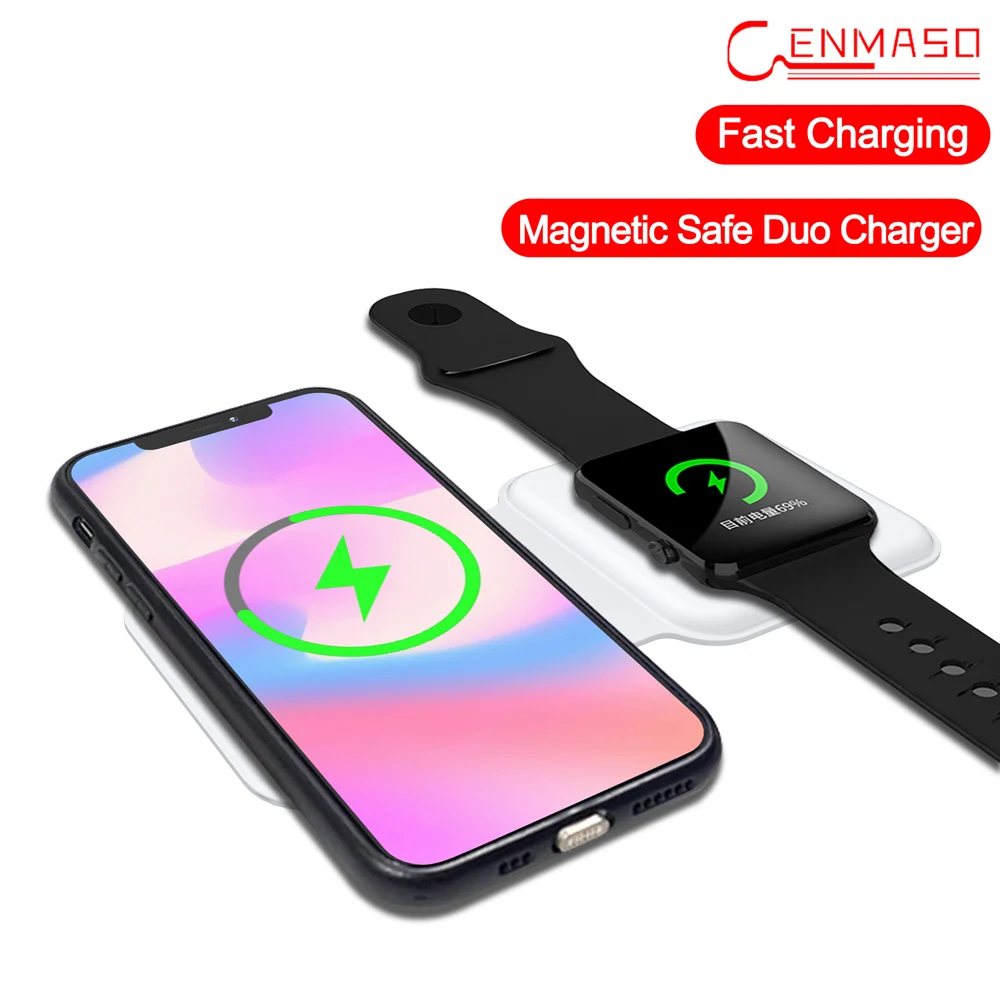 Cenmaso Original Magnetic Safe Duo Double Wireless Fast Charger For Iphone 12 Pro Max 12 Mini For Apple Phone Fast Charger 15W