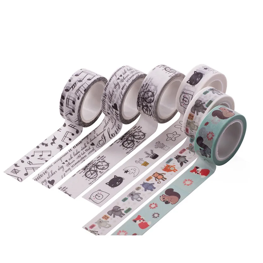 15MMx5M lovely tapes color Dividing Stickers border masking adhesive paper washi tape DIY Scrapbooking Hand account | Дом и сад