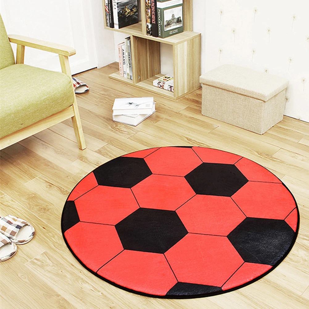 Round Floor Mats for Living Room Football Basketball Pattern Rugs Pad Chair Mat Carpet Rugs Anti Slip Floor Mat Doorway carpet