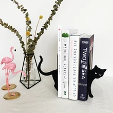 Милый Кот, Простая подставка для книг, подставка для школьников, металлические железные книгодержатели, опорные настольные подставки для школьных канцелярских и офисных принадлежностей