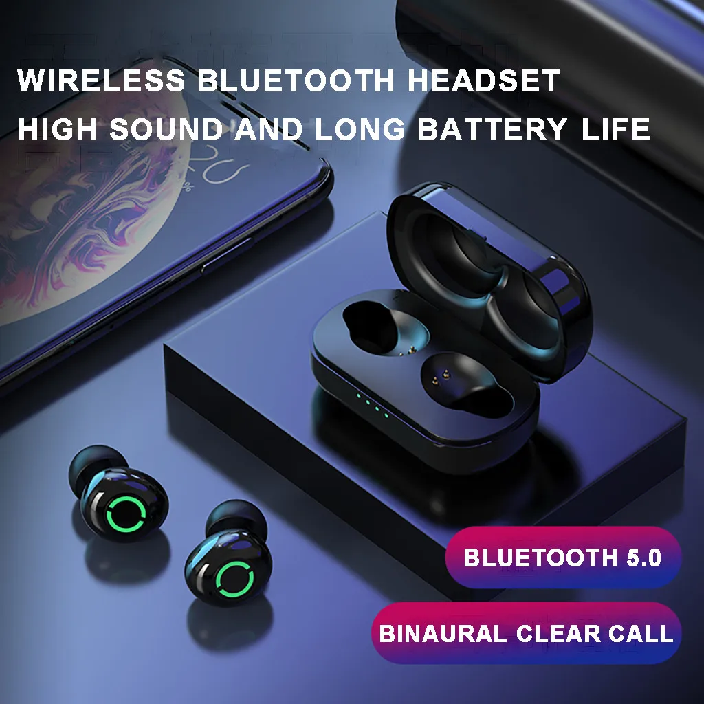 Лучшие продажи продуктов Bluetooth 5,0 гарнитура TWS беспроводные наушники мини наушники стерео наушники HIFI поддержка дропшиппинг