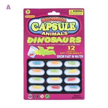 

12 Assorted Magic Grow Capsules Larger In Water Soft Foam Baby Cognition Puzzle Toys Early Educational Toy For 5 To 7 Years Kids