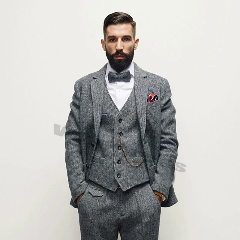 2020-Mens-Blue-Grey-Coffee-3-Piece-Tweed-Suit-Herringbone-Classic-Wool-Notch-Lapel-Vintage-Retro (4)