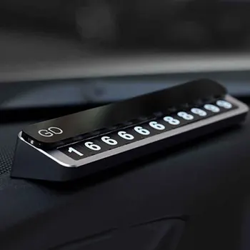 

Parking Sign Phone Numbers Self Adhesive Night Luminous Magnetic License Plate Temporary Stop Aluminum Alloy Hide Type