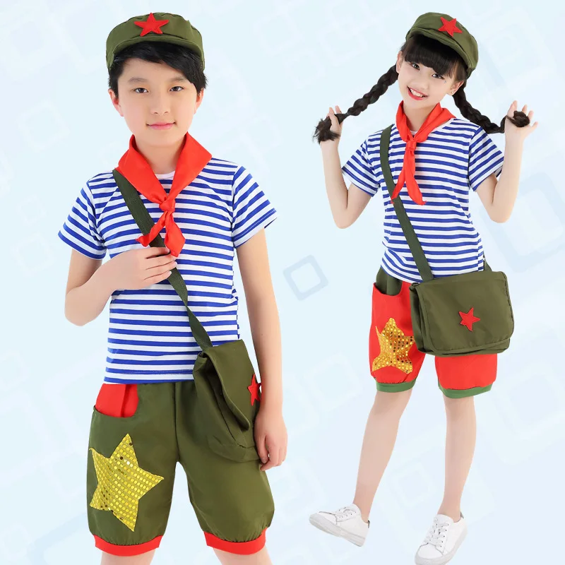 

CHILDREN'S DAY Children Lei Feng Performance Clothing Primary School STUDENT'S Navy Performance Wear shan shan redstar Red Milit
