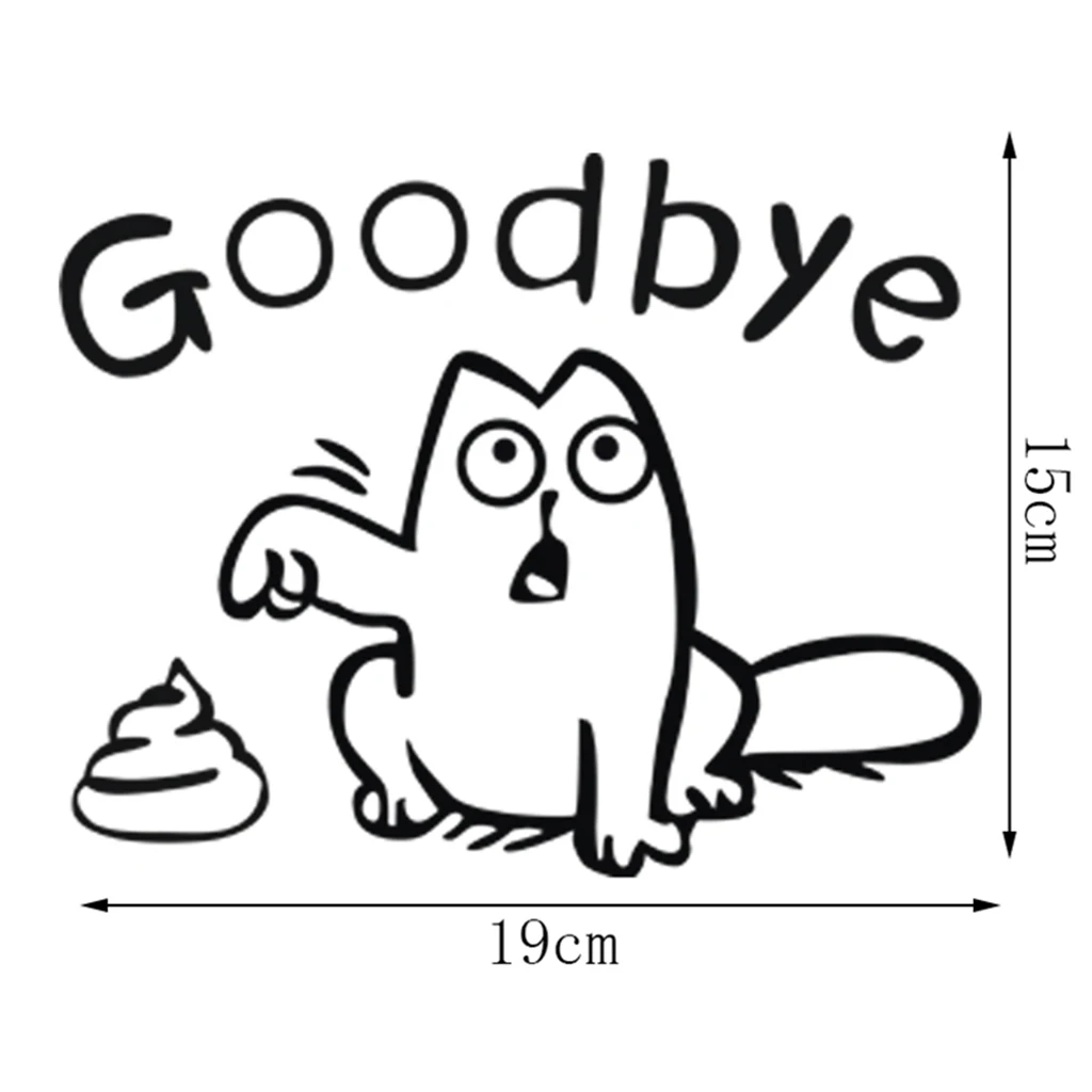 GOODBYE Sign Cute Animal Toilet Sticker Bathroom Decoration Wall Decal Art Funny Accessory for Toilet Decor Removable Stickers