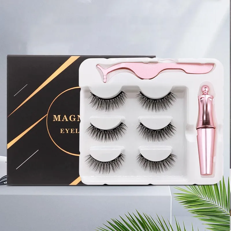 3d Eyelashes and Eyeliner Set Natural Long In Bulk Wholesale