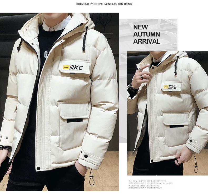 Liketkit Men's Winter Parkas Male Pockets Solid Thick Safari Hooded Jackets Coats Men Oversize Windbreaker Plus Size L-8XL