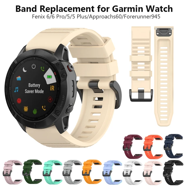 Replacement Bands for Garmin Fenix 6 Pro GPS/ Fenix 6 Sapphire Watch Strap  Band Quick Fit 22mm Fenix 5 Plus Approach s60 Beige - AliExpress