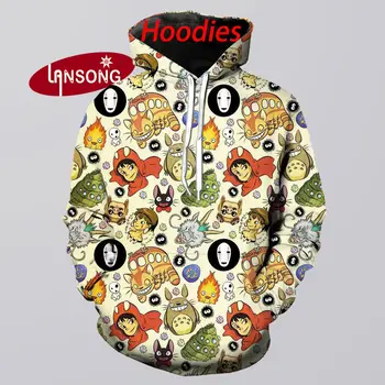 

3d print studio ghibli totoro mens hoodies harajuku sweashirts/pants jacket men short homme clothes men hip hop streetwears coat