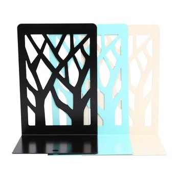 

2 Pcs/Set Simple Book Holder Metal Tree Shape Bookends Shelf Wrought Iron Support Holder School Office Stationery Supplies