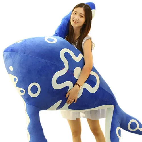 Fancytrader 63'' Jumbo Giant Stuffed ROC Animal Blue Fish Plush Toy Huge Stuffed Cartoon Sea Animal Pillow Doll 160cm 5 Models (2)
