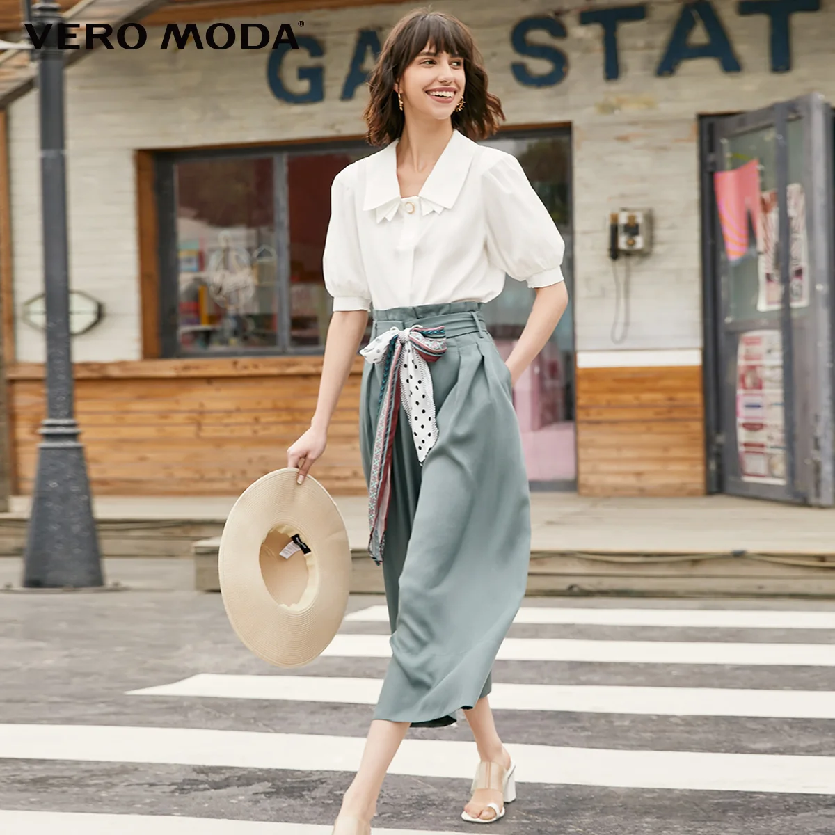 Vero Moda Women's Waist Belt Lyocell Fabric Wide-leg Capri Pantskirt Pants | 31936J519 Vero Moda Women's Waist Belt Lyocell Fabric Wide-leg Capri Pantskirt Pants | 31936J519