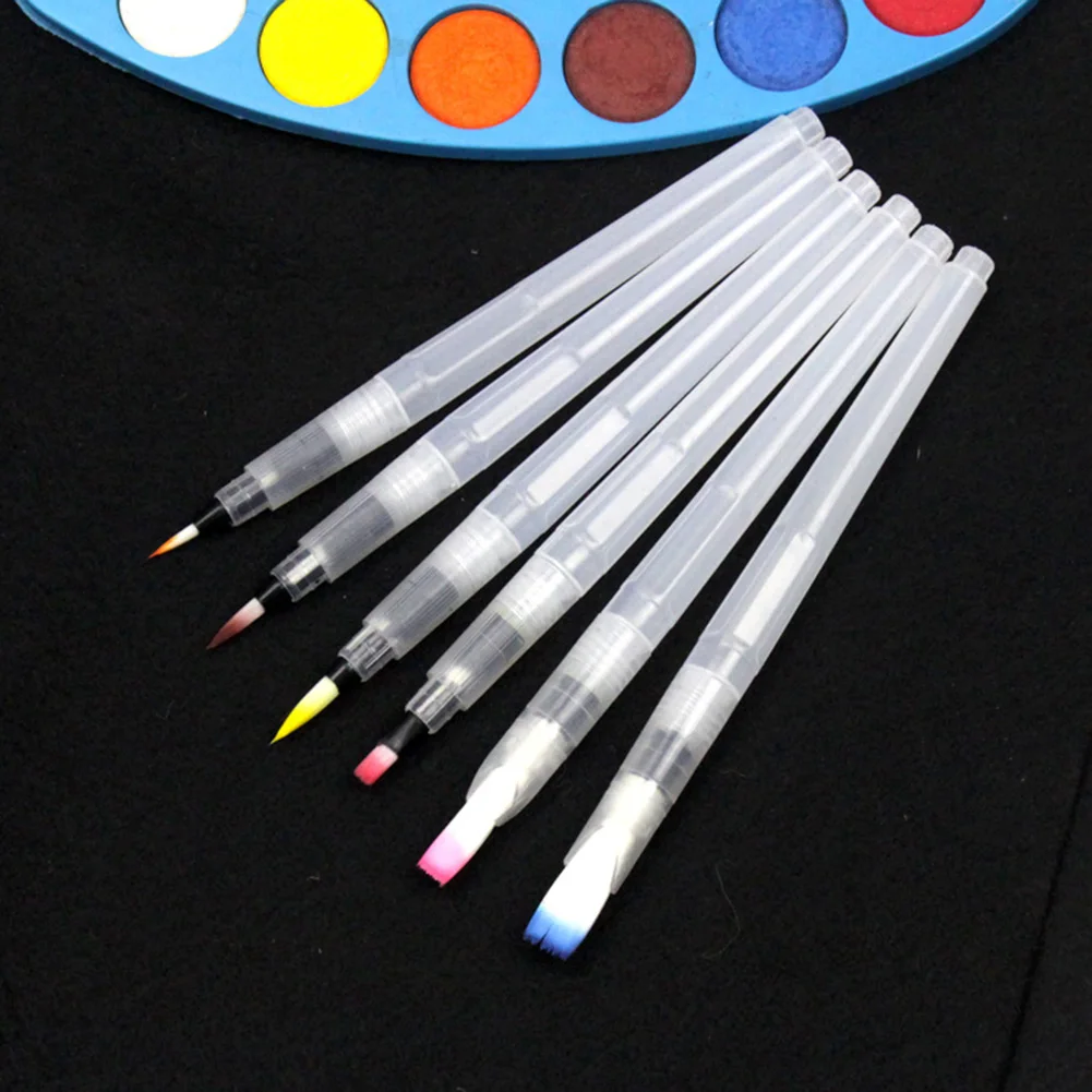 

9 PCS Set Water Paint Soft Brush Pen Watercolor Brush Pen refillable Nylon Brush Tip Pen For Painting Drawing Art Supplies