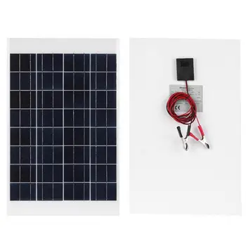 

18V 30W Mini Portable Polycrystalline Solar Core Charging Panel Battery Charger+2M Clamp Cable