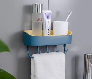

1PC Bathroom Shelf Bathroom Adhesive Storage Rack Kitchen Home Decoration Corner Shower Shelf Rack Storage Rack Accessory QA 185