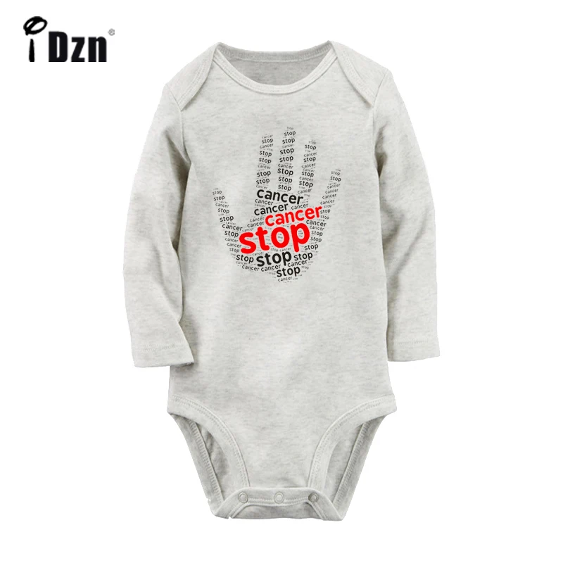 

Stop Cancer & Fight Cancer Inspirational Quotes Still Alive Printed Newborn Baby Outfits Long Sleeve Jumpsuit 100% Cotton