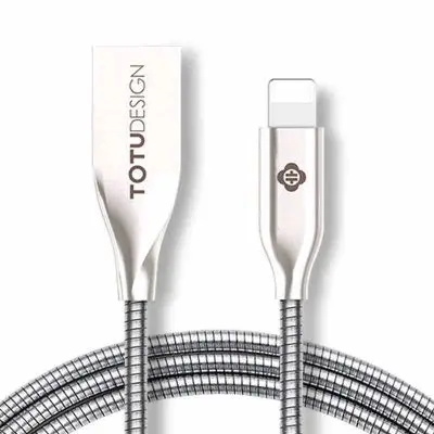 TOTU USB кабель для iPhone 7 8 X телефонный кабель 6S Plus 5 iPad Air 2 mini USB быстрое зарядное устройство Кабель-Адаптер телефонный кабель 1 м - Цвет: Серебристый