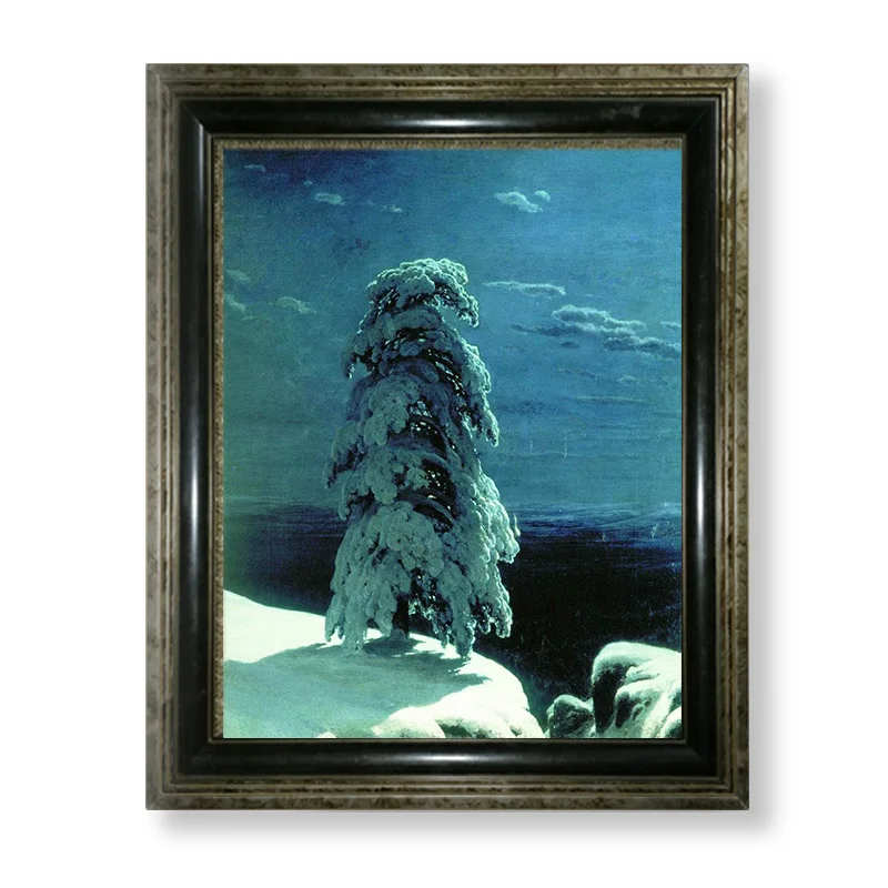 

Framed Landscape painting Ivan Shishkin in the wild north 1891 wall art canvas framed with DIY wooden frame