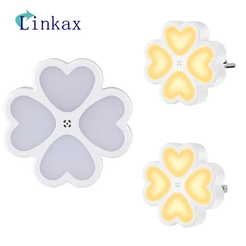

Linkax Plug-in Night Light Warm White LED Night Lights Light Sensor Lamp for Bedroom Bathroom Kitchen Corridor Stairs EU/US Plug
