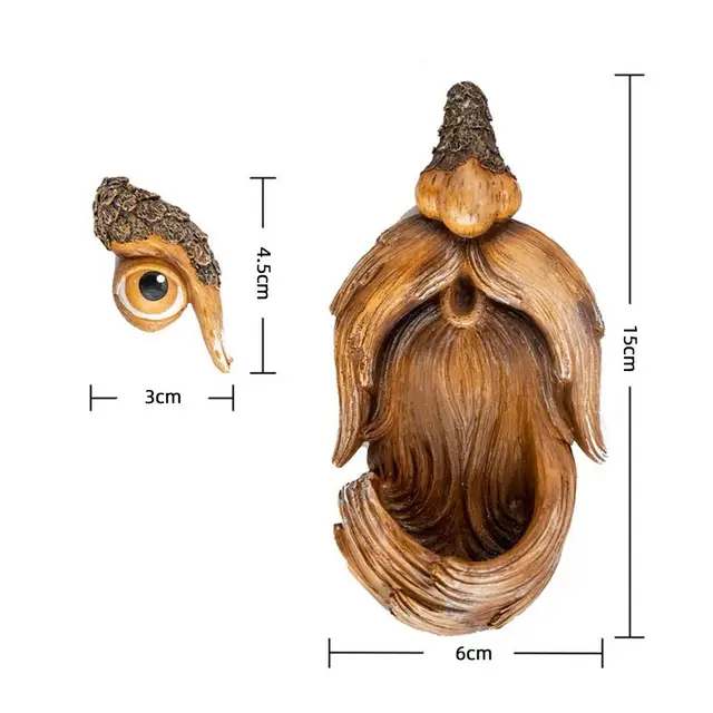 Gyanta Arcfa Kéreg Szellem Arc Arcvonások Dekoráció Húsvéti Kültéri Kellékek Kerti Etető - Image 6