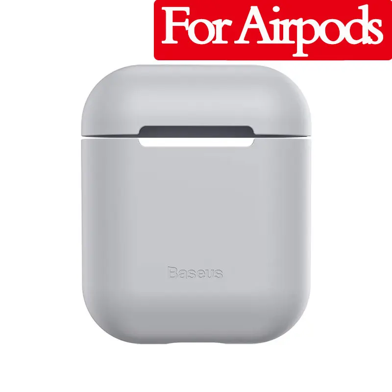 Чехол для наушников Baseus для AirPods, Цветной силиконовый чехол для AirPods Pro, чехол для беспроводных наушников с Bluetooth для Airpods 2/1 - Цвет: Grey For Airpod 2 1