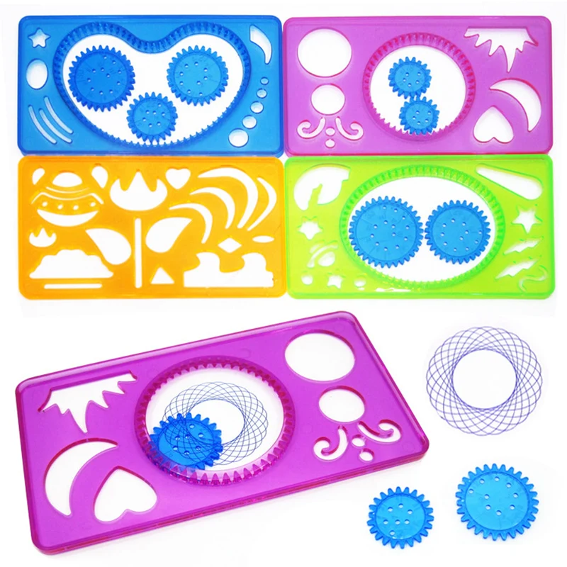 Spirograph Drawing Toys Set educational toys drawing toy educational drawing toy 22pcs Interlocking Gears Wheels Painting Drawing Accessories Creative Educational Toy Spirographs