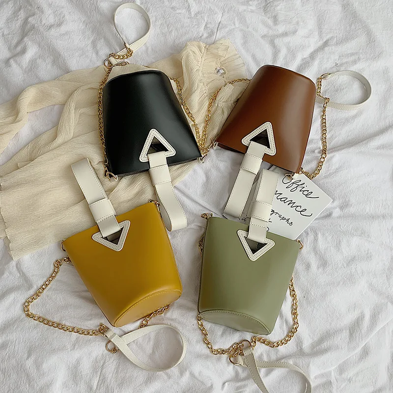 

INS Bag Women's 2019 Korean-style New Style Contrast Color Mini Small Bucket Bag Chain Crossbody Bag Women's Bags