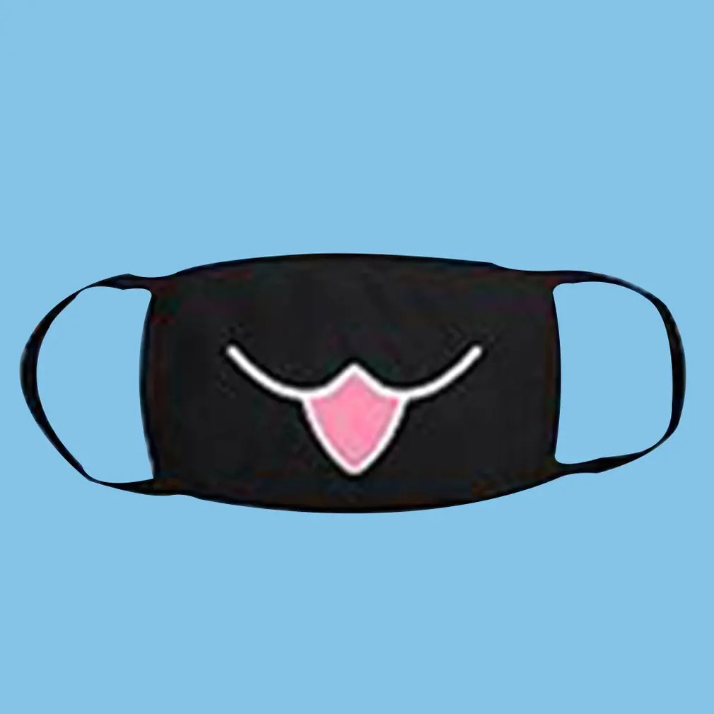2 1PC Cotton Dustproof Mouth Face Mask Unisex Korean Style Kpop Black Bear Cycling Anti-Dust Cotton Facial Protective Cover Masks - Цвет: 2