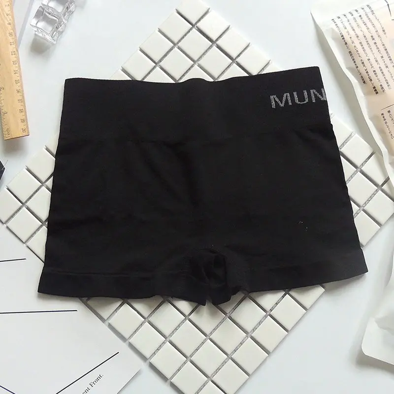 Горячие высокоэластичные Бесшовные женские безопасные короткие брюки колготки для женщин защитные брюки под шорты женские леггинские шорты стиль - Цвет: Черный
