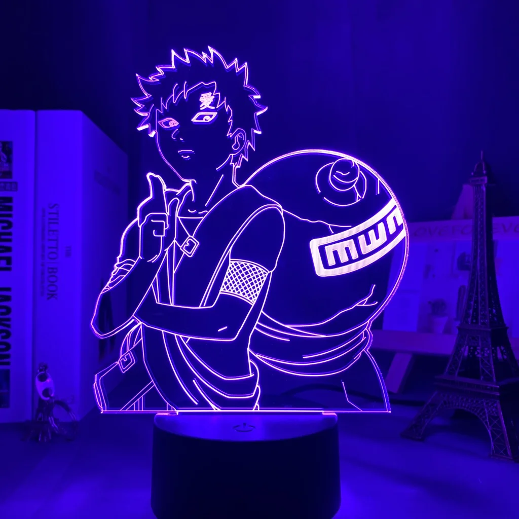 

3D Lamp NARUTO Gaara Figure Children's Night light LED Anime Japanese Manga Battery Lamp Room Decor Baby Sleep Nightlight Gift