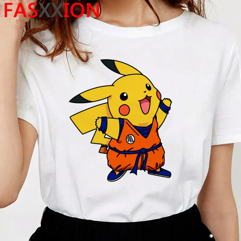 Футболка Pokemon Woman 2020 Ulzzang Cute 90s Harajuku Pikachu футболка с принтом Kawaii Hip Hop Graphic