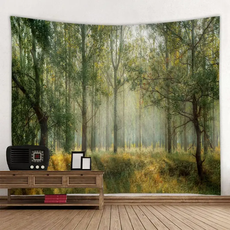 Green forest maple tapestry aesthetic tapestry anime tapestry wall