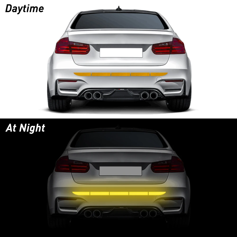 Для VW Автомобильная отражающая лента наклейка Предупреждение льная лента отражающая лента для Volkswagen T5 T4 Golf 6 Passat b6 b8 Polo Scirocco - Название цвета: Diamond yellow