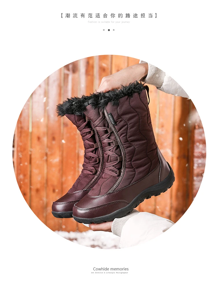 Winter Keep Warm Women Snow Boots Fashion Waterproof Women Shoes Comfortable Trend Hot Sale High Top Women Cotton Shoes