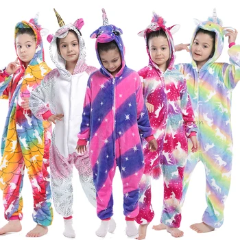 

Kigurumi Suit for Children Unicorn Pajamas panda Animal Anime Onesie Girls Boys Sleepwear Kids Baby Pyjama Suit Winter Overalls