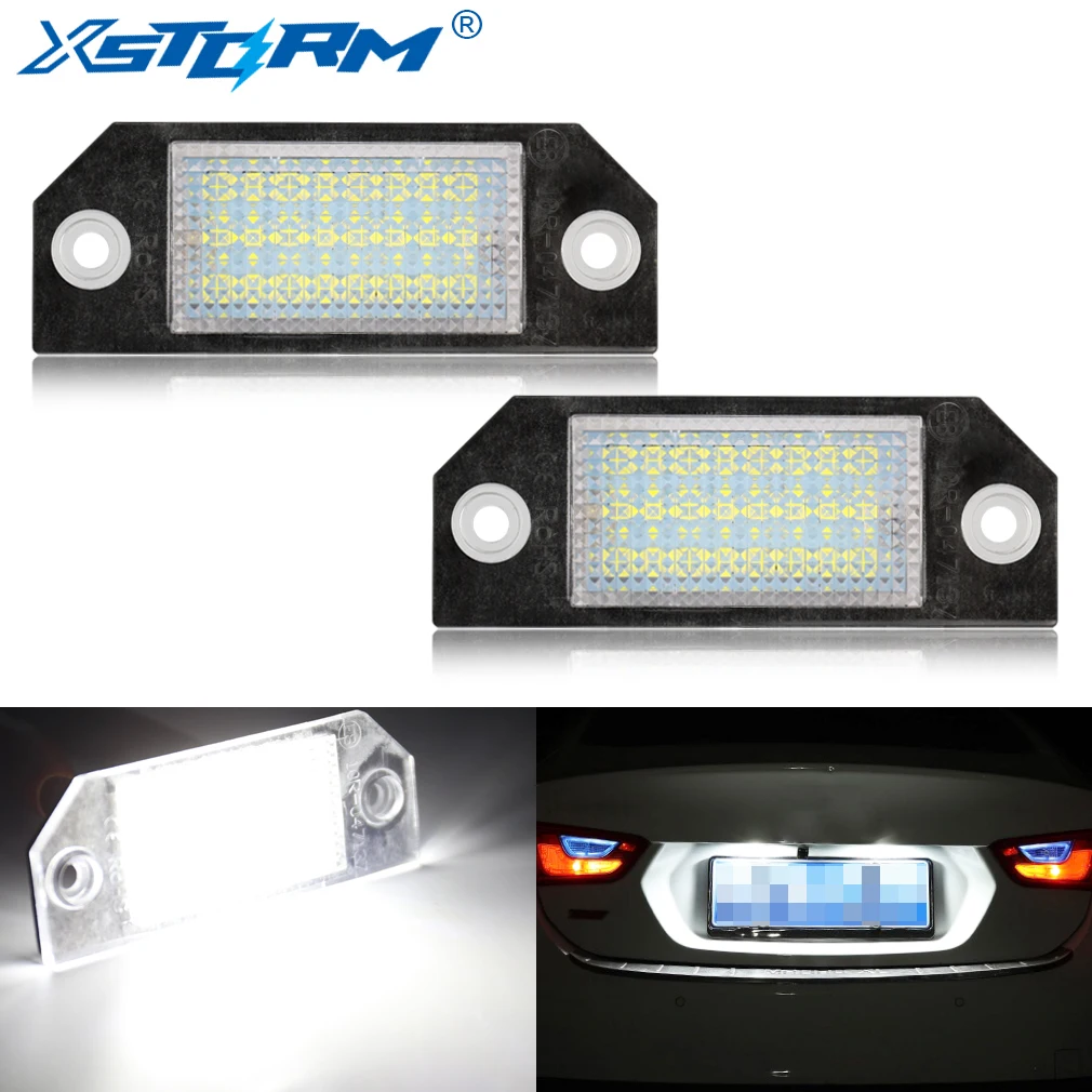 2Pcs High Power Xenon White LED Car Number License Plate Lights Accessories Lamps Canbus 12V For Ford Focus C-MAX MK2 | Автомобили и