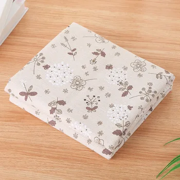 

Lychee Life DIY 50cmx150cm Printed Beige Flower Pattern Fabric High Quality Sewing Linen Fabric Material For Handbag Garments