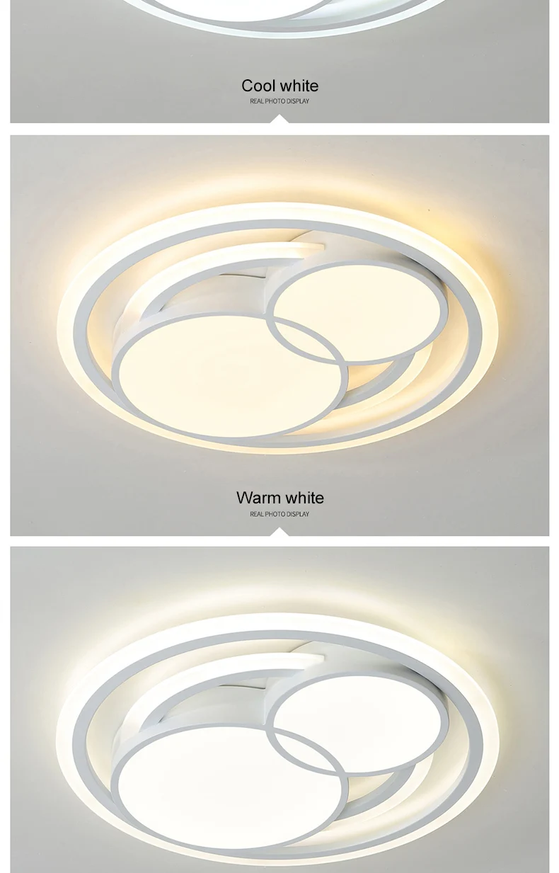 Круглая современная светодиодная Люстра для гостиной, спальни, studyroom light, домашний деко, белый Утюг+ акриловые светодиодные люстры, потолочные светильники