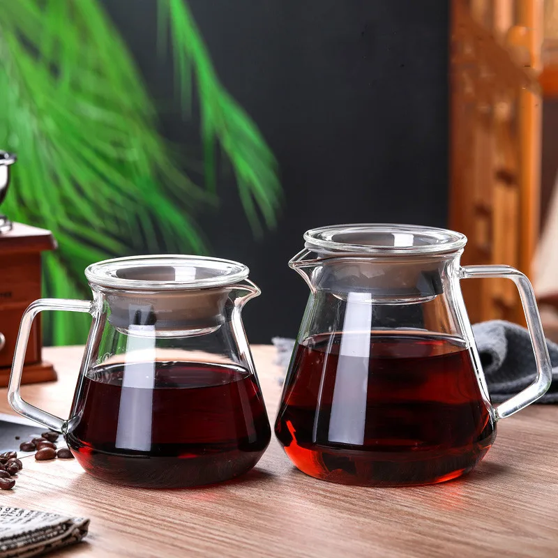 Borosilicate Glass Coffee Pot with Lid Pour Over Maker Portable Drip Kettle Tea Pots Espresso Coffe Percolator WY60310 | Дом и сад
