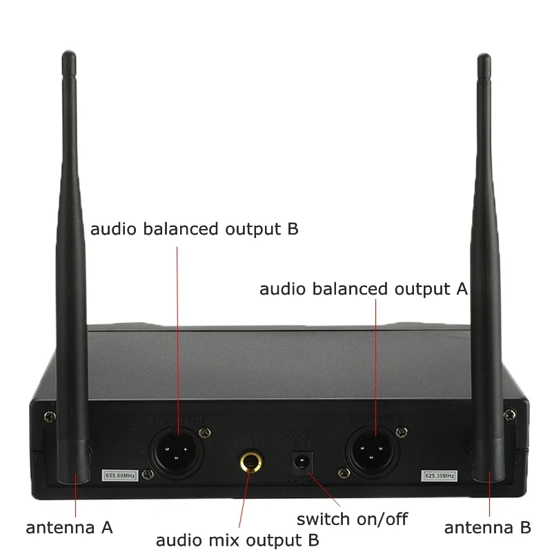LO-U02 2 ручные UHF частоты динамические капсулы 2 канала беспроводной двойной ручной микрофон для караоке системы Вечерние