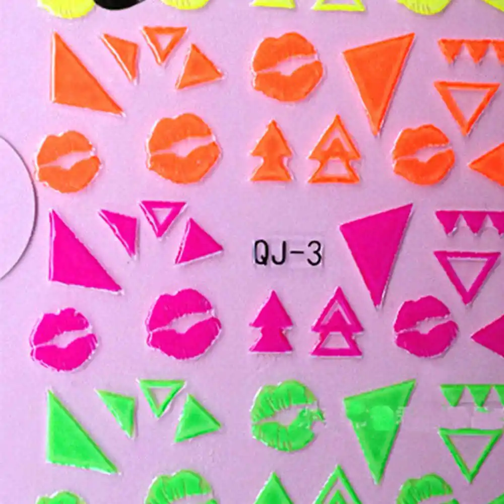 3 Halloween Neon Owl Nail Art Sticker Fluorescent Crystal Nail Decal Waterproof DIY Manicure Lightning Decoration French Nail Art - Цвет: 3