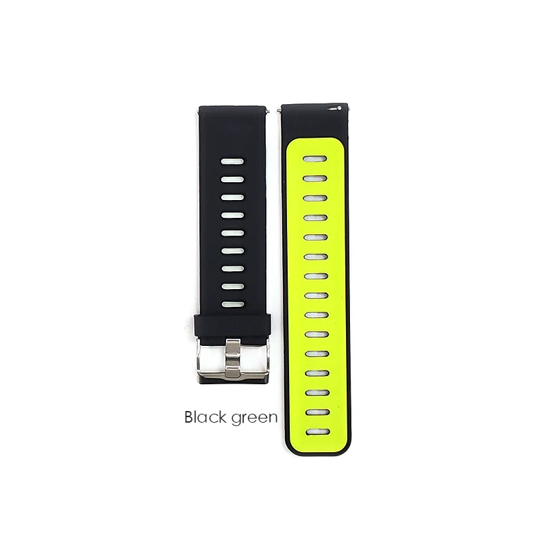 Силиконовый браслет на запястье для оригинальных Xiaomi Huami AMAZFIT GTR/Stratos 2 2 S, браслеты на ремне для AMAZFIT Pace 22 мм, Смарт-часы - Цвет ремешка: Black green