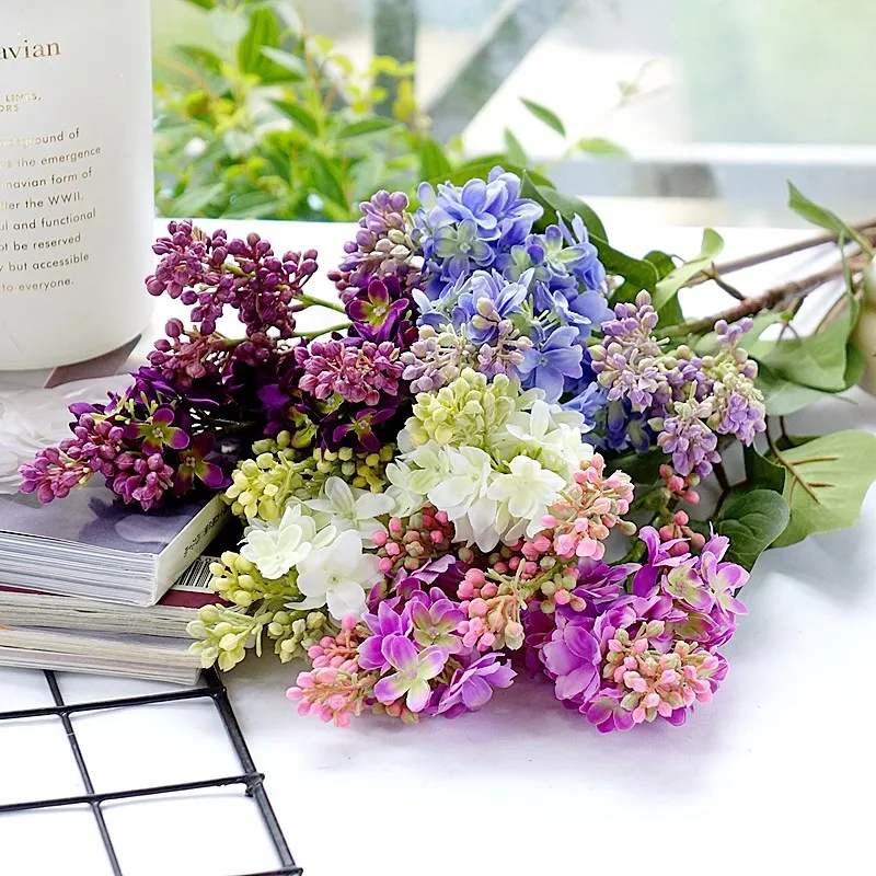  JAROWN Artificial Flowers Silk Lilac Fake Flowers Home Decoration Accessories Wedding Party Bride Bouquet DIY Material Flores (18)