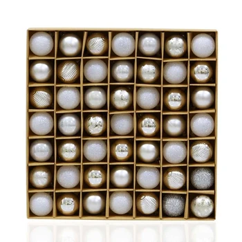 

49Pcs Christmas Tree Decor Ball Bauble Hanging Xmas Party Ornaments Decoration Christmas Tree Pendants for Home Silver White