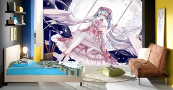 

[Self-Adhesive] 3D Hatsune Miku 506 Japan Anime Wall Paper mural Wall Print Decal Wall Murals Belly
