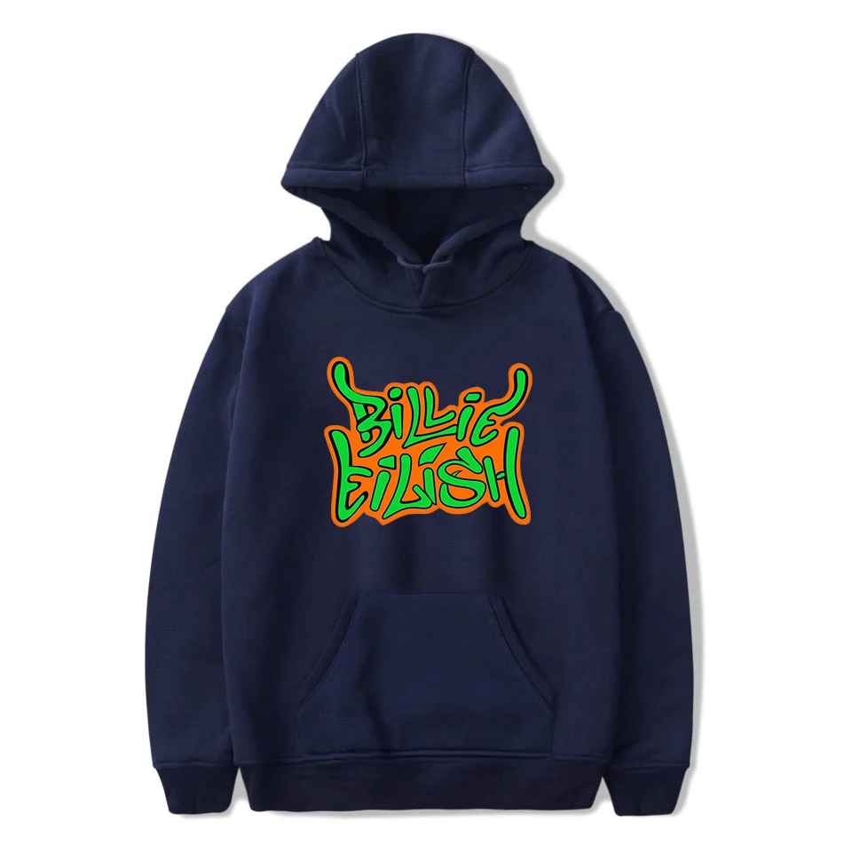 Navy 1 Billie eilish Толстовка Sudadera Hombre толстовка хип-хоп унисекс Повседневная Уличная одежда Топы Kpop Billie eilish стильные толстовки мужские - Цвет: Navy 1