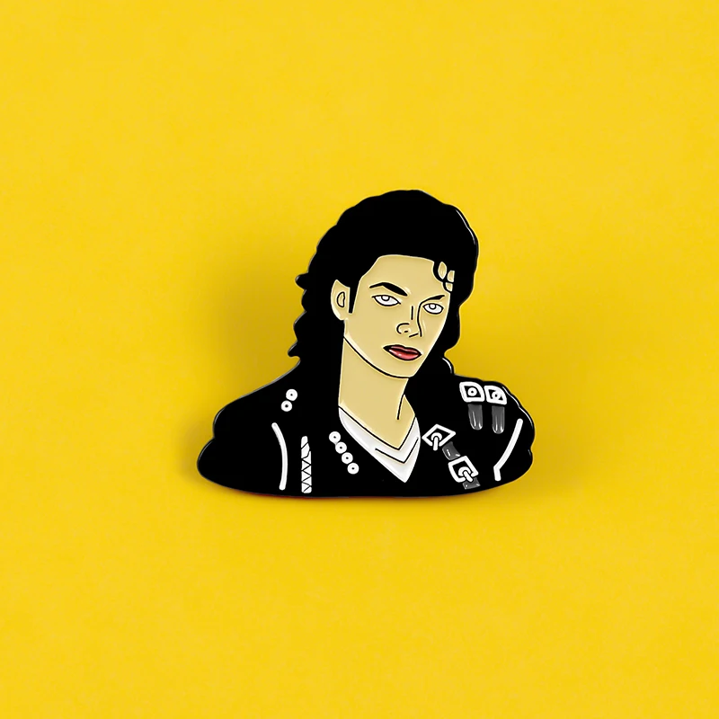 

Michael Joseph Jackson enamel pins star musician dance badges Black brooch character Lapel pin Clothes backpack bag jewelry gift