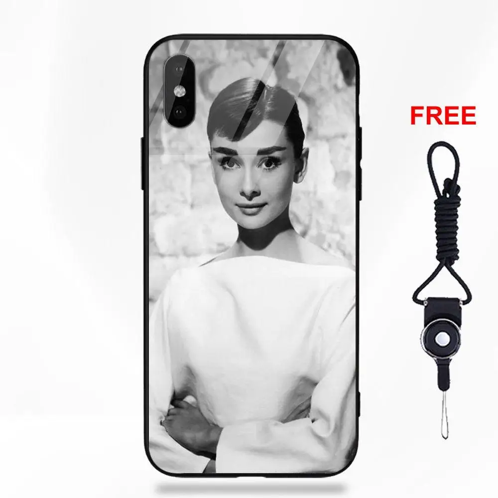 Чехол из закаленного стекла для Redmi 5 Note 5A 6 для Galaxy S8 S9 Plus huawei Honor 7X P20 Lite mate 10 Pro Monroe Одри Хепберн - Цвет: as picture